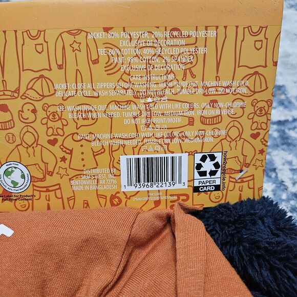 NWT Member's Mark Boy's Sz 12 Months 3-Piece Long Sleeve Shirt, Jacket and Pants - Picture 4 of 7